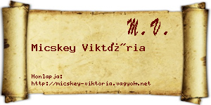 Micskey Viktória névjegykártya